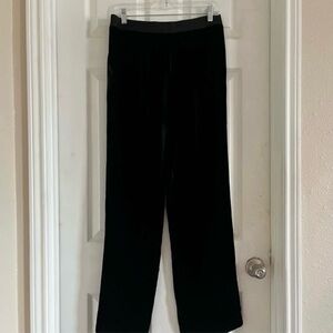 J. Mclaughin black velvet office career business minimalist straight legs pants